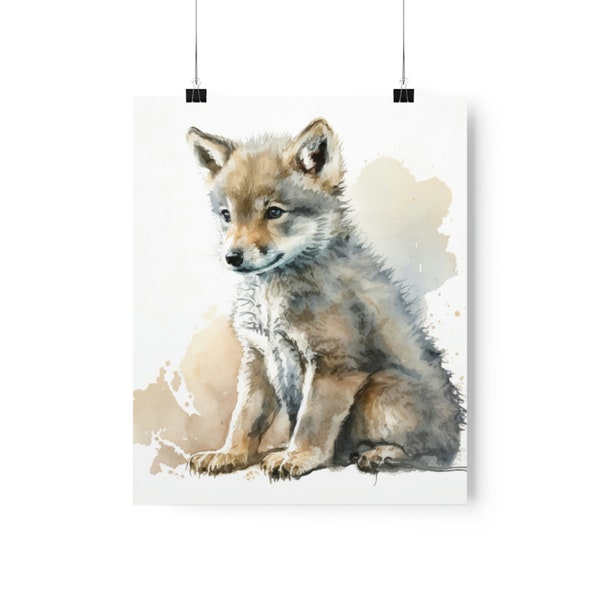 Wolf | Baby Wolf | Cool wolf prints | Boys & Girls room decor | baby wall art | Wolf wall art | Wall art for boys and girls | Nursery