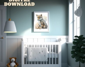 Wolf | Baby Wolf | Cool wolf prints | Boys & Girls room decor | baby wall art | Wolf wall art | Wall art for boys and girls | Nursery