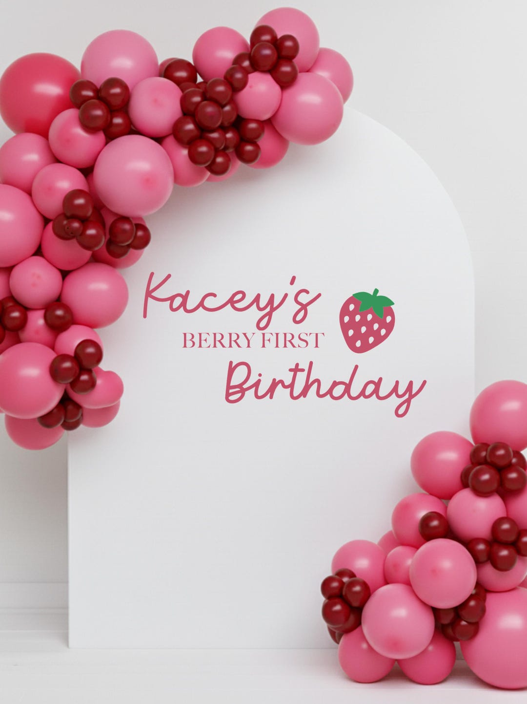 Custom Party Backdrop Decal - Berry First Birthday - Etsy