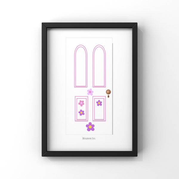 Monster Inc, Boo Door- Digital Download Art, Pixar, large wall art, minimalist, Instant Download