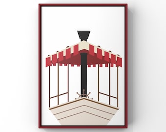 Jungle Cruise Boat Art Print: Minimalist Wall Decor (Digital Download)
