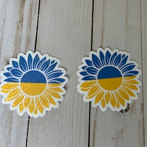 Ukrainian Flag Sunflower Sticker