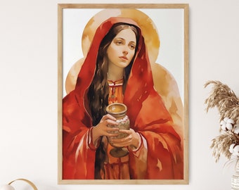 Saint Mary Magdalene Art Print | Divine Feminine, Christian Artwork (Digital Download)