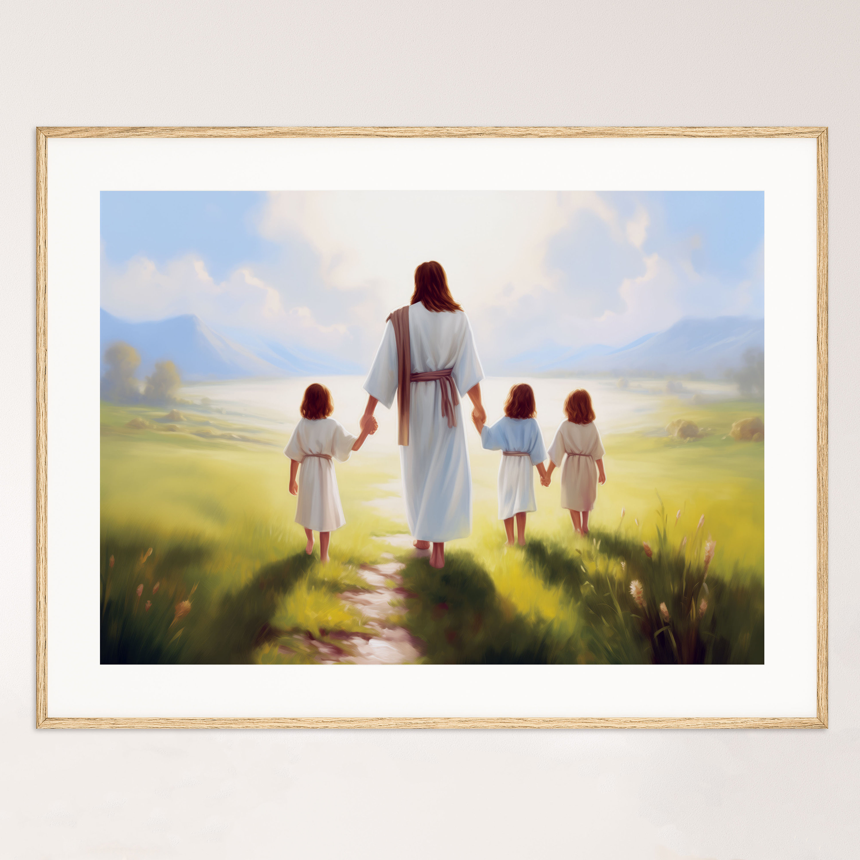 Jesus Walking With Children Art Print – Christian Scripture (digital ...