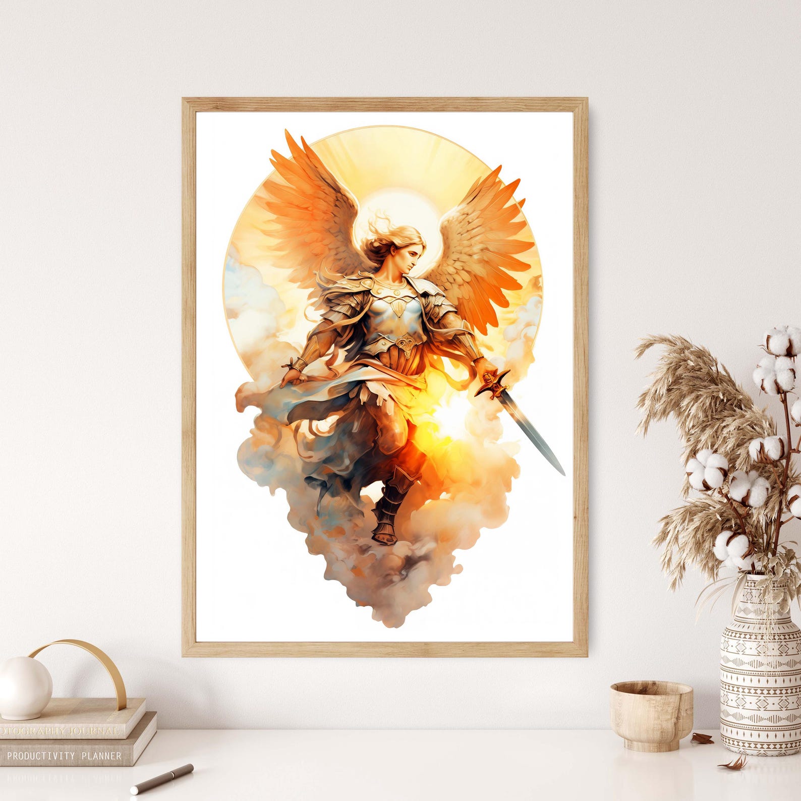 Archangel Michael Canvas Art Print | Modern Christian Decor - Etsy