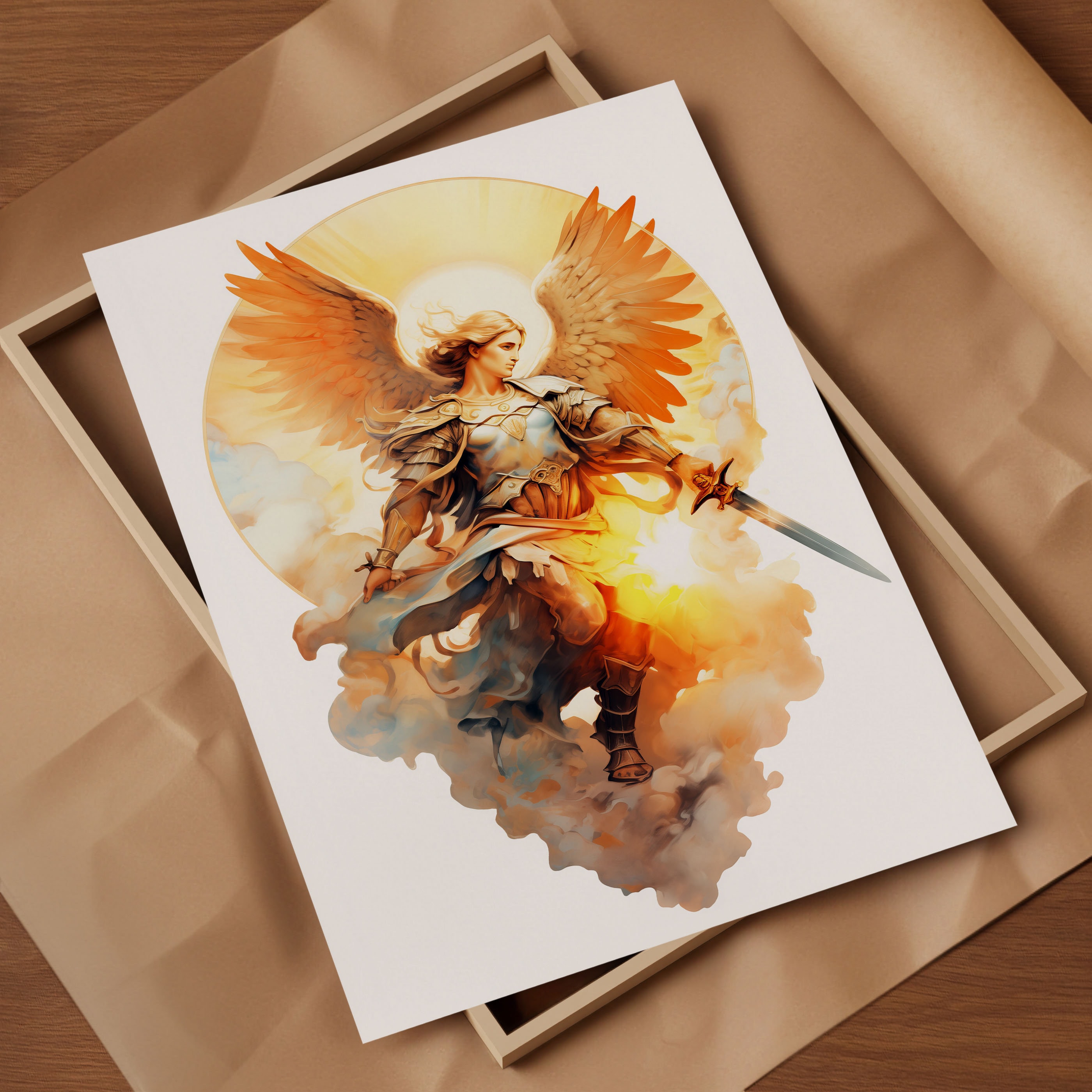 Archangel Saint Michael Painting | the Celestial Defender | Modern ...