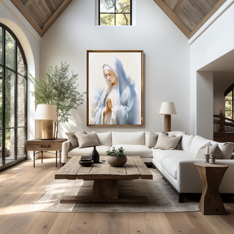 Mother Mary Our Lady of Grace | Virgin Mary Watercolor Painting ...