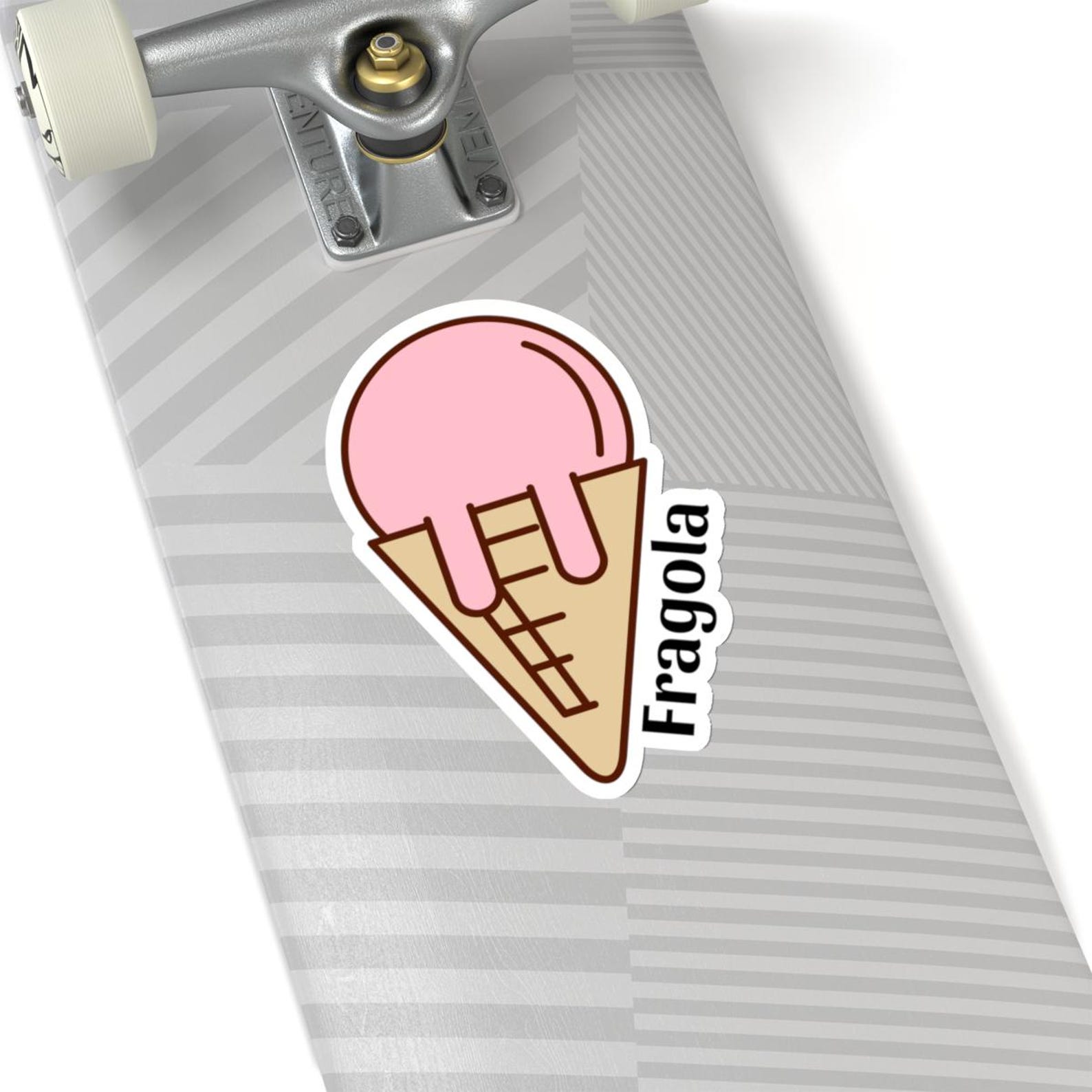 Fragola, Strawberry Gelato Sticker, Ice Cream Cone, Foodie Gift, Gelato ...