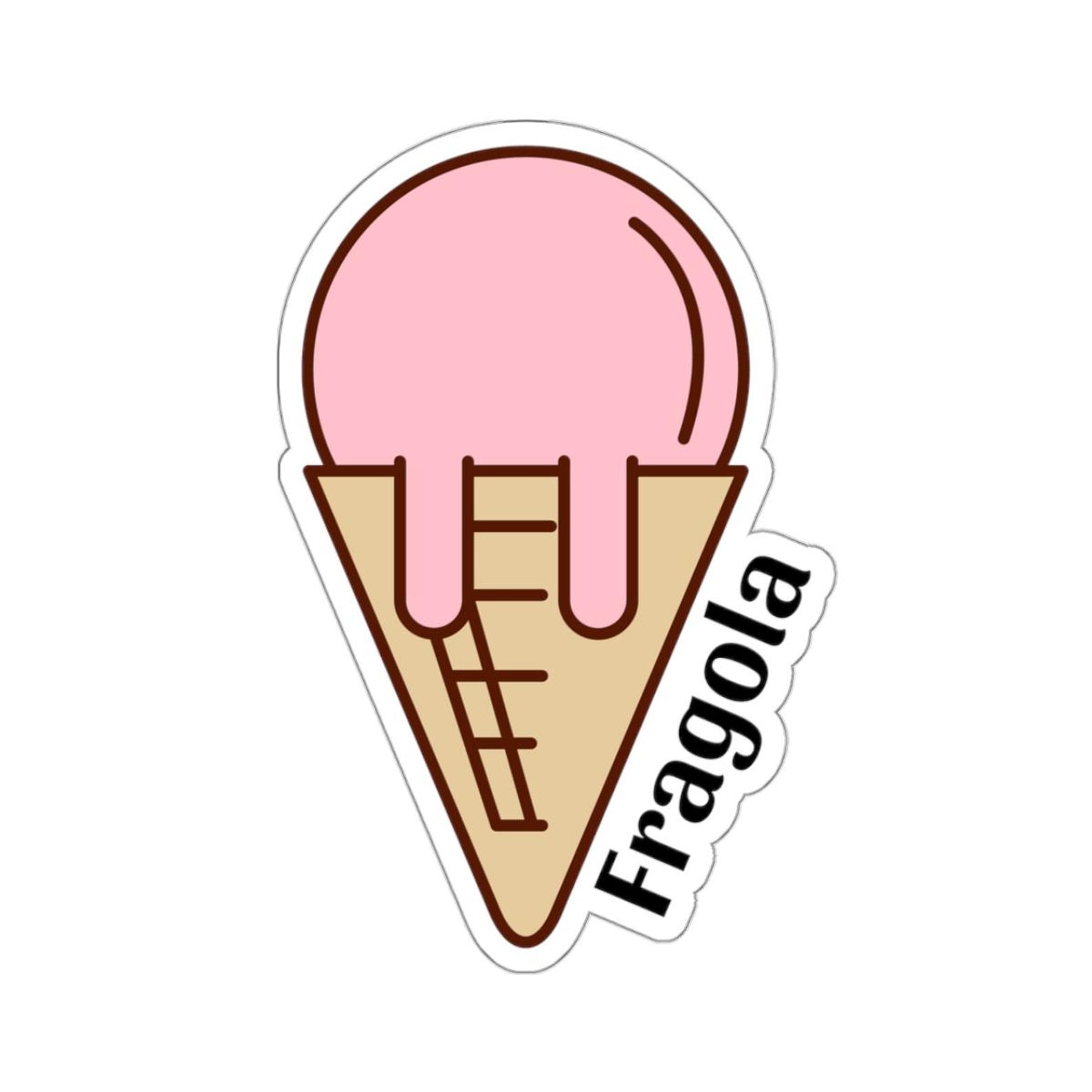 Fragola, Strawberry Gelato Sticker, Ice Cream Cone, Foodie Gift, Gelato ...