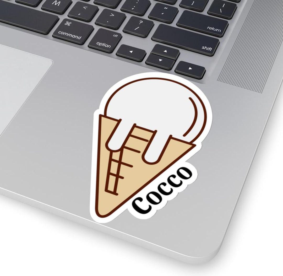 Coco Candy Sticker Design Cocco, Coconut Gelato Sticker, Ice Cream Cone, Foodie Gift, Italian ...