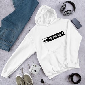 I'm Difficult Funny Hoodie Double Black Diamond Skiing Sweatshirt for Him or Her Graphic Hoodie Design