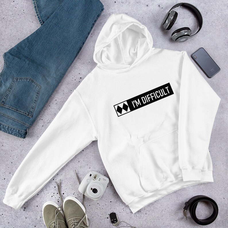 I'm Difficult Funny Hoodie Double Black Diamond Skiing Sweatshirt for Him or Her Graphic Hoodie Design