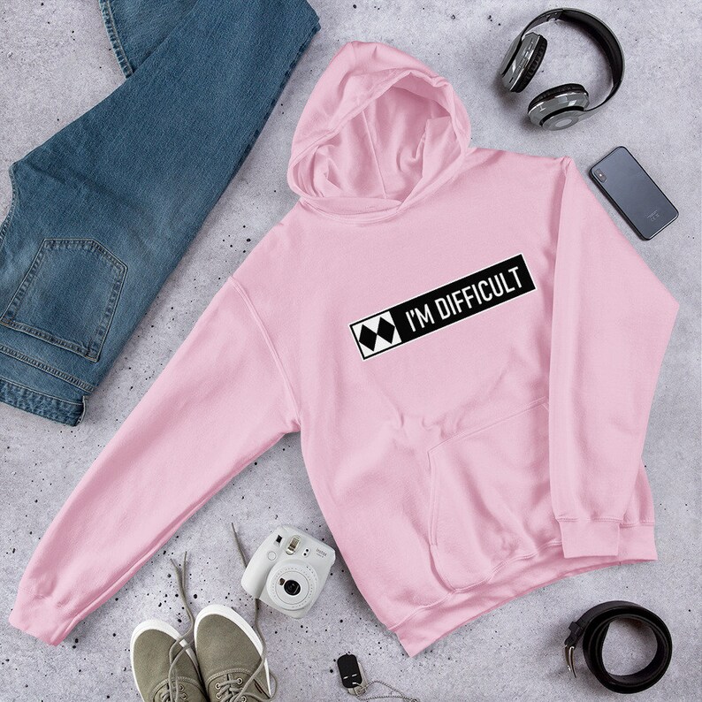 I'm Difficult Funny Hoodie Double Black Diamond Skiing Sweatshirt for Him or Her Graphic Hoodie Design
