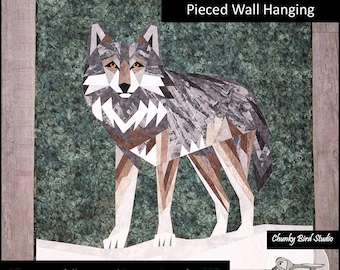 Gray Wolf Quilt Pattern: Foundation Paper Pieced Wall Hanging (PDF Pattern)
