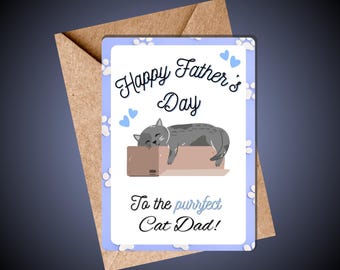 Funny Cat Dad Father's Day Card: Pet Lover Gift (Digital Download)
