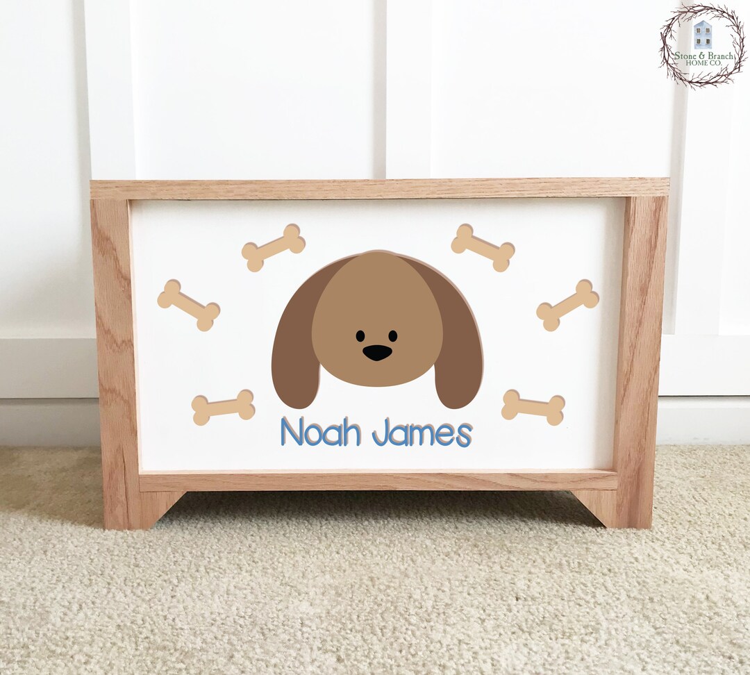 Puppy Toy Box Personalized Wood Toy Box Handcrafted Wood Toy Chest Toy Storage Box for Kids Etsy