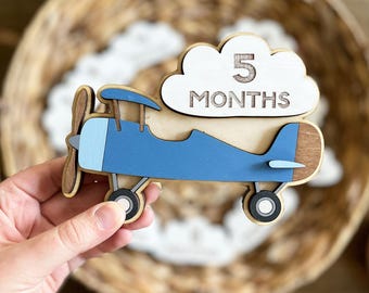 Airplane Monthly Milestones Photo Prop - Monthly Milestone Marker