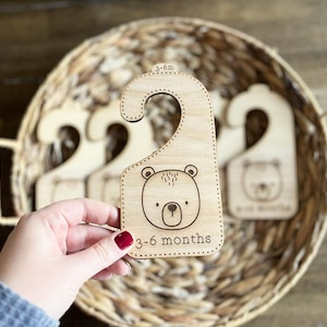 Bear Baby Closet Organizers - Hanging Closet Divider - Nursery Organization