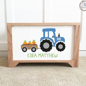 Personalized Tractor Toy Box: Handcrafted Wood Toy Chest