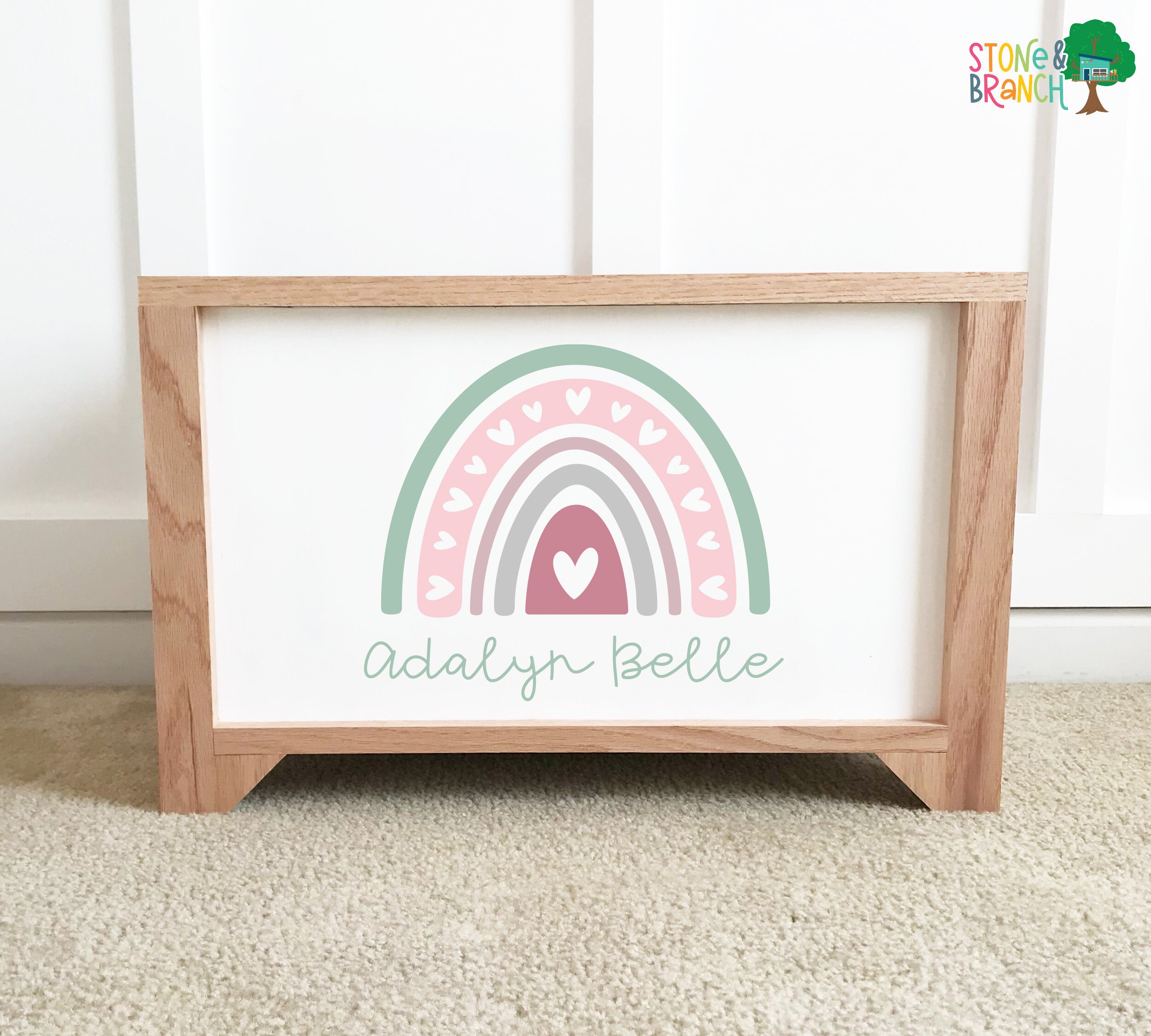 Personalized Creative Wonders Unicorns & Rainbows Toy Box