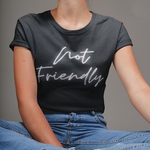 Not Friendly Shirt, Funny Sarcastic Shirt, Workout Shirt, Introvert, Anti-social, gift for her, Humor Sarcastic, Rude shirt
