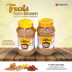 Treats Tom Brown - Wholesome Instant Cereal Porridege - Roasted Corn Flour Packed with Energy and Essential Nutrients- Comes in Varieties