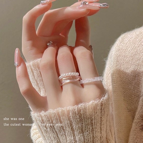 Pure Pearl Ring Set k pop Style korea Style wedding Accessories