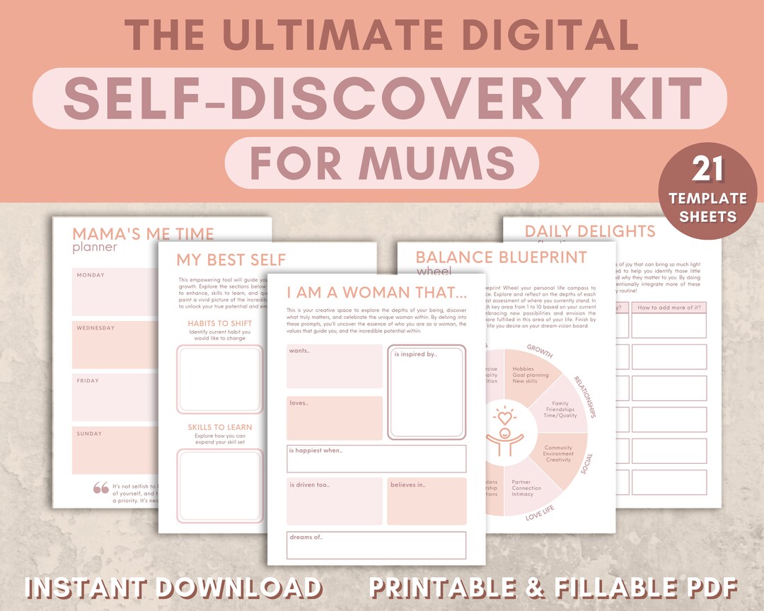 Self Discovery Journal Prompts, Mental Health Journal for Moms, Self ...