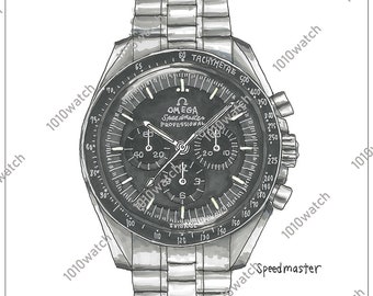 Digital download Art - OMEGA Speedmaster illustration