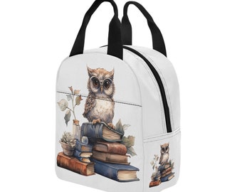 Back To School Insulated Zipper Lunch Bag White