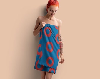 Toalha de banheiro de praia inspirada em Phish Fishman Donut