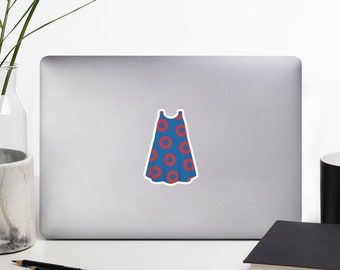 Robe fishman donut bleu/rouge - hameçonnage - autocollant en vinyle découpé