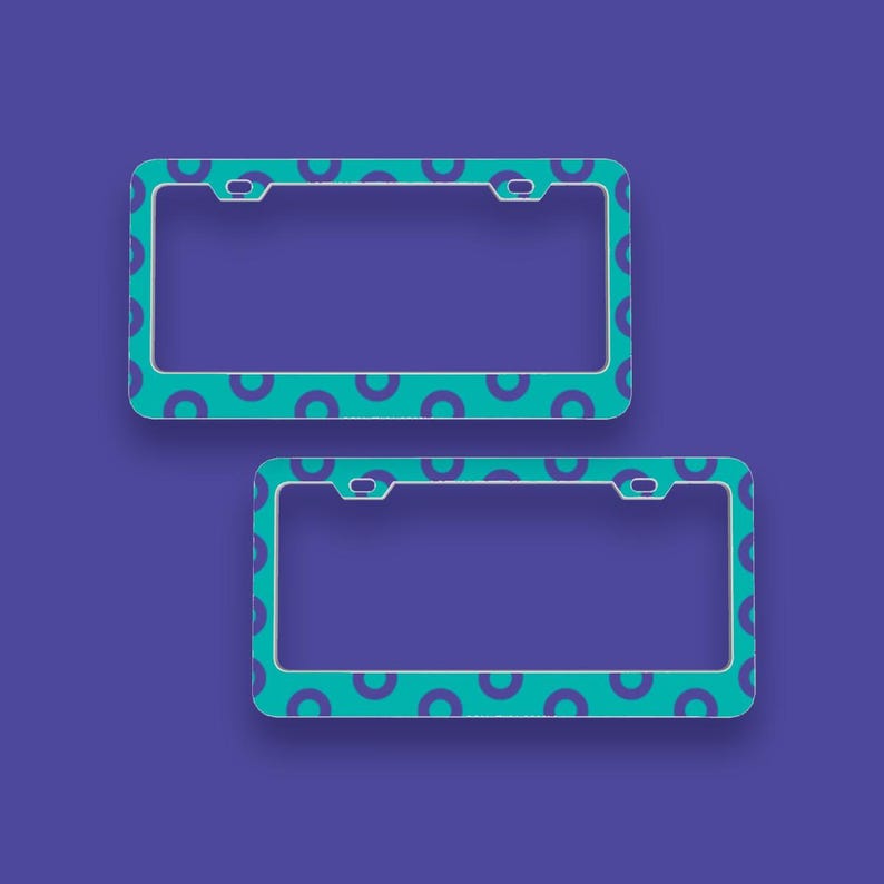 Phish Fishman donuts license plate cover set, durable aluminum frames for Phish fans, easy to install.