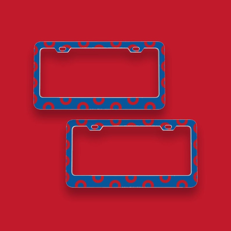 Phish Fishman donuts license plate cover set, durable aluminum frames for Phish fans, easy to install.