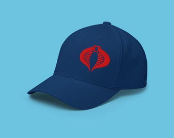 GI Joe Storm Shadow Fitted Hat, Cobra Arashikage Clan Symbol, Embroidered Cap
