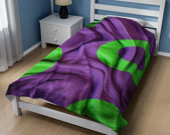 Phish Fishman Purple/Green Donut Pattern Velveteen Plush Blanket - Wrap Yourself in Musical Sweetness!