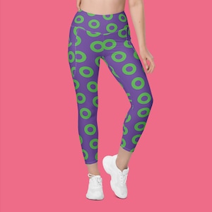 Fishman Donut - Phish - Lila/Lime - Leggings mit Taschen