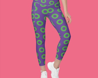 Fishman Donut - Phish - Purple/Lime - Leggings with pockets