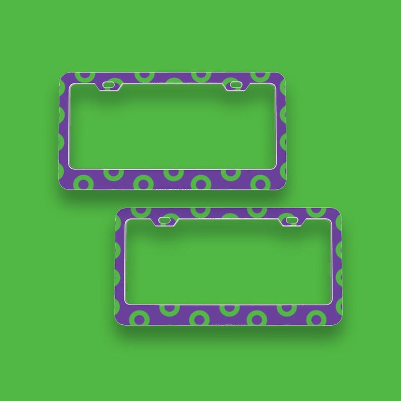 Phish Fishman donuts license plate cover set, durable aluminum frames for Phish fans, easy to install.