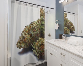 Riesiger Bud Bliss Duschvorhang - verschönern Sie Ihr Badezimmer mit grünem Luxus!