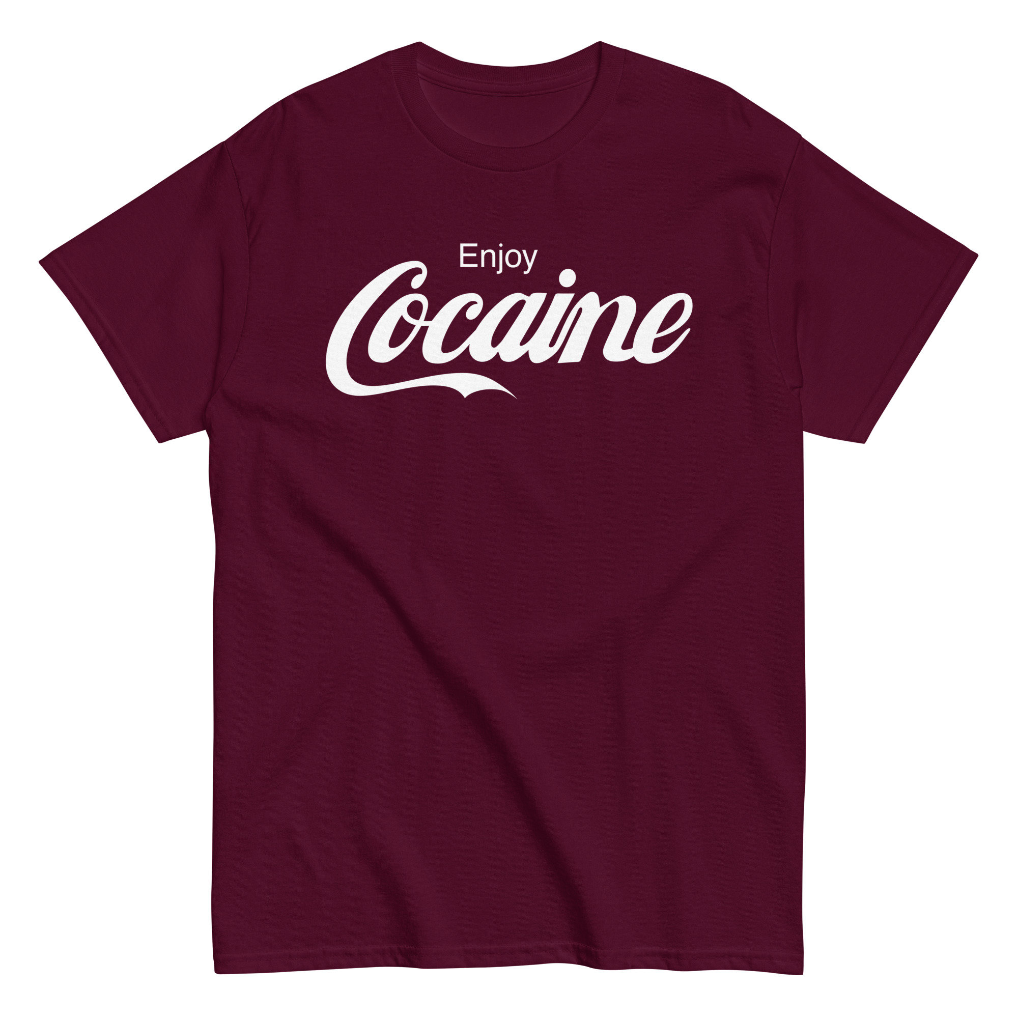 Enjoy Cocaine Parody T-shirt - Funny Coca Cola Logo Shirt - Retro 