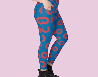 Fishman Donut - Phish - Azul/Rojo - Leggings con bolsillos