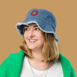 Embroidered Fishman Donut - Distressed Denim Bucket Hat - Phish