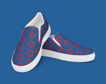 Zapatos de lona sin cordones Phish Fishman Donut azul rojo para mujer