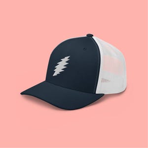 Grateful Dead Lightning Bolt Trucker Cap – Mesh Back Embroidered Hat For Music Fans