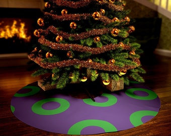 Phish Fishman Purple/Green Donut Pattern Round Tree Skirt - Festive Flair for Your Holiday Decor!