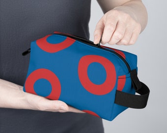 Phish Fishman Blue/Red Donut Pattern Toiletry Bag - Groove On-the-Go with Musical Flair!