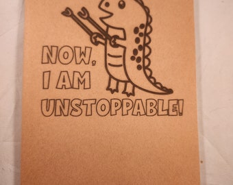 Lasergraverad journal med kraftpappersomslag - Ostoppbar T-Rex