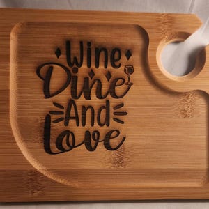 Custom Laser Engraved wine and cheese board