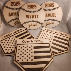 Baseball player or coach wall signs - custom engraved